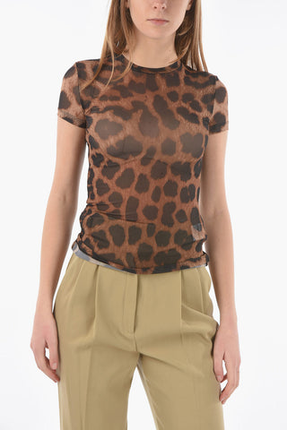Animal Patterned Tulle T-shirt