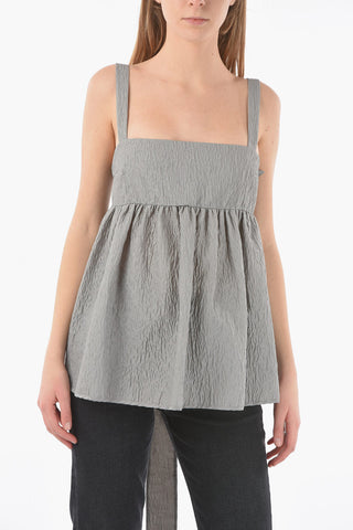 Top Peplum JOSIE in Matelassé con Cintura in Vita