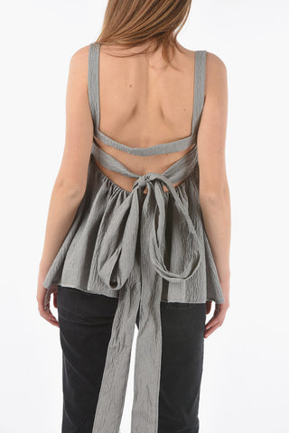 Top Peplum JOSIE in Matelassé con Cintura in Vita