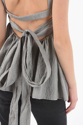 Top Peplum JOSIE in Matelassé con Cintura in Vita