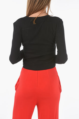 Logo Printed WIFE BEATER Long Sleeved T-shirt