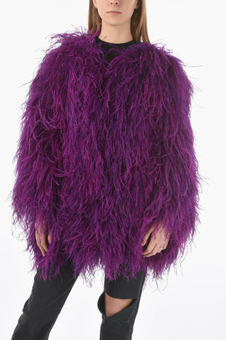 Feather Jacket with Hook Closure