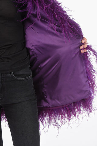 Feather Jacket with Hook Closure
