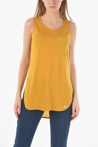 Side Splits Oversized Top with Breast Pocket