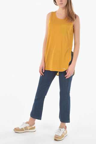 Side Splits Oversized Top with Breast Pocket
