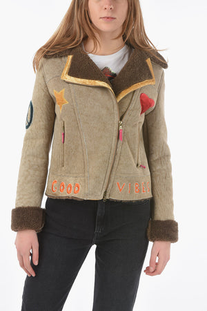 Giubbotto Shearling Ricamato