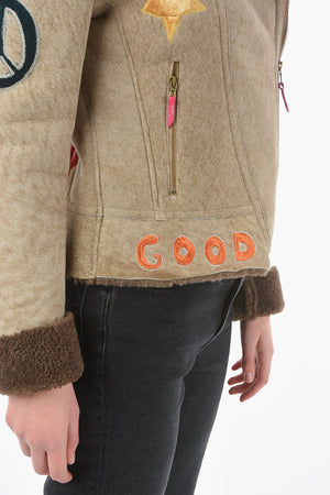 Embroidered Shearling Jacket