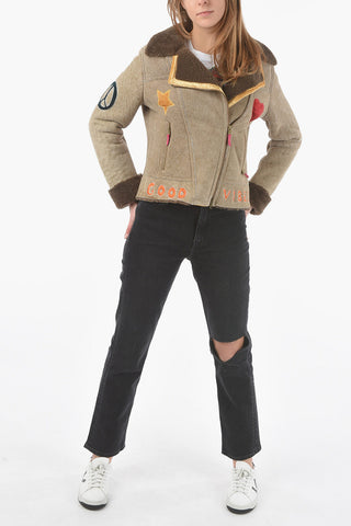 Giubbotto Shearling Ricamato