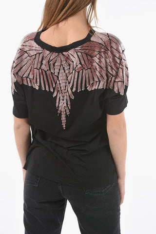 Short Sleeved Crewneck SOFIA T-shirt Embellished With Beads