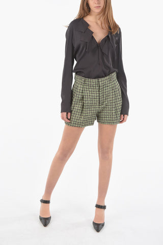 Lama-wool Flannel Shorts in Tattersall Check