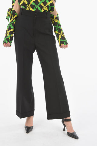 Mohair Tailored Pants with High Waist