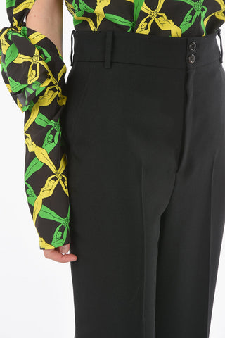 Mohair Tailored Pants with High Waist
