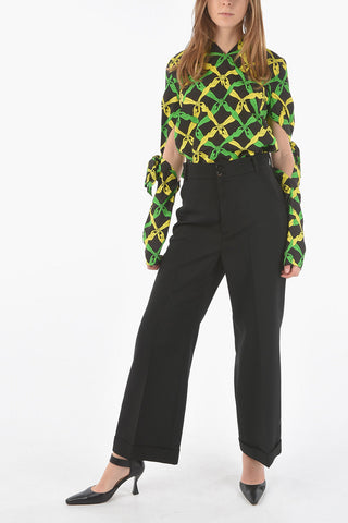Mohair Tailored Pants with High Waist