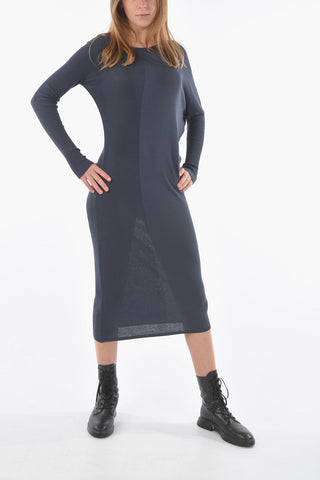 Maxi Vestito Attillato a Manica Lunga