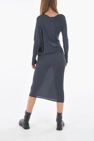 Maxi Vestito Attillato a Manica Lunga
