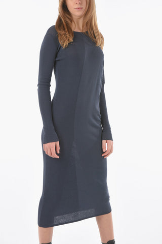 Maxi Vestito Attillato a Manica Lunga