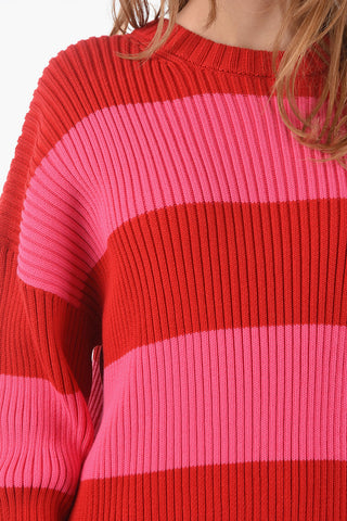 Crew Neck Awning Stripe Cotton UNISEX Pullover