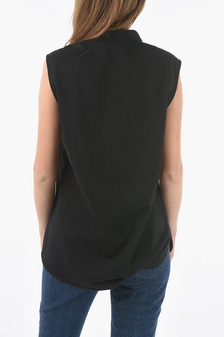 Sleeveless Shirt with Double Breast Pocket