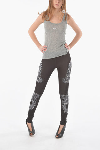 Printed Logo Ribbed WIFE BEATER Tank Top