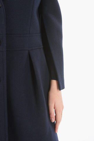 Wool Blend A-line Coat With Splitted Sleeve