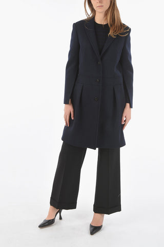Wool Blend A-line Coat With Splitted Sleeve