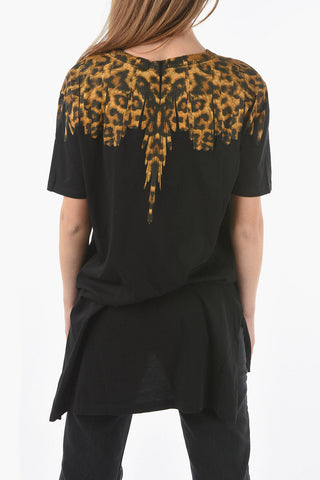 Crewneck Short Sleeved PENELOPE LONG Printed Asymmetric T-shirt
