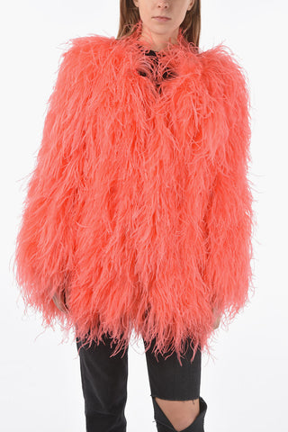 Feather Jacket with Hook Closure