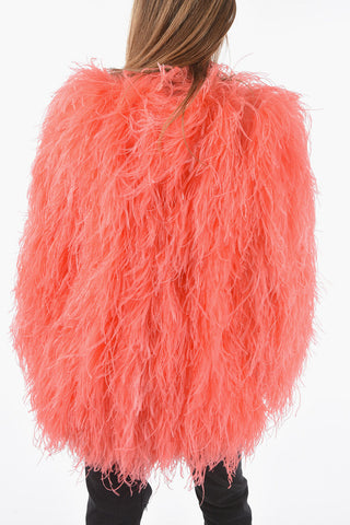 Feather Jacket with Hook Closure