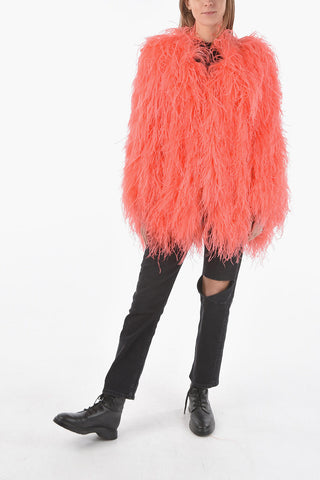 Feather Jacket with Hook Closure