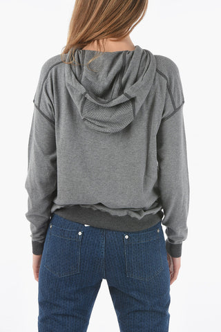 Hooded LUXURY Sweater with Perforated Details