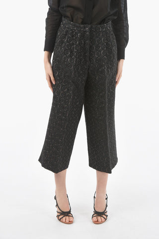 Double Pleat Gaucho Pants with Lurex Details