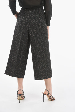 Double Pleat Gaucho Pants with Lurex Details