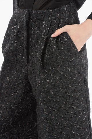 Double Pleat Gaucho Pants with Lurex Details