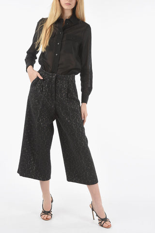 Double Pleat Gaucho Pants with Lurex Details