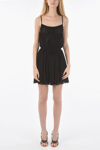 Elastic Drawstring Jersey Ruched Dress