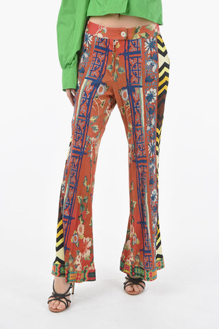 Patterned Bootcut Pants