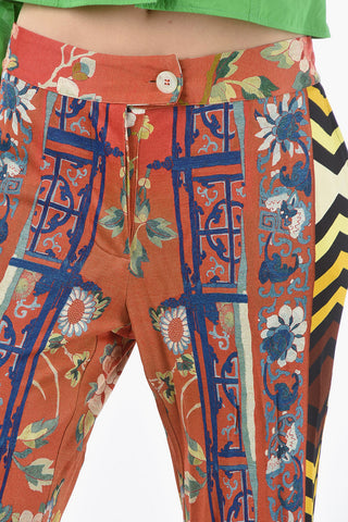 Patterned Bootcut Pants