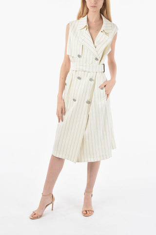 Double-breasted Striped Sleeveless KRISTY Dress
