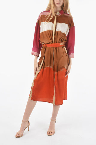 Shaded Effect ANDRA Maxi Shirtdress with Belt