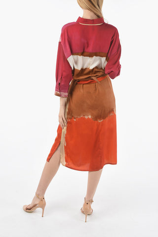 Shaded Effect ANDRA Maxi Shirtdress with Belt