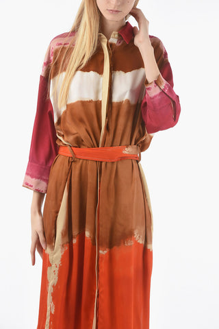 Shaded Effect ANDRA Maxi Shirtdress with Belt