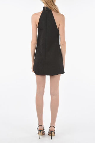 Jacquard Cotton Mini Halter Dress