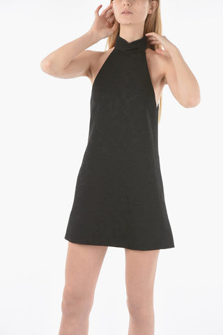 Jacquard Cotton Mini Halter Dress