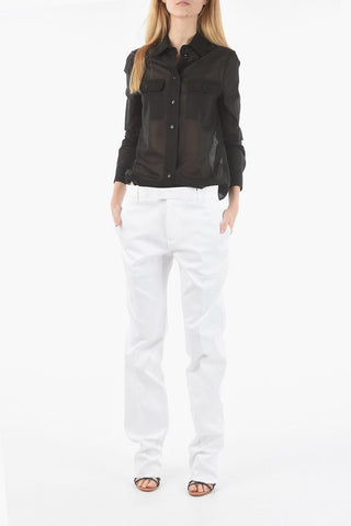 Tailored Trousers with Side Bellows Pockets and Pleats