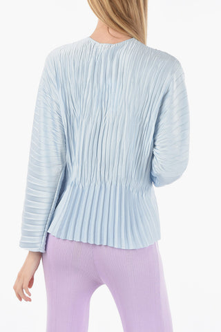 V-Neck Front Pleated Blouse