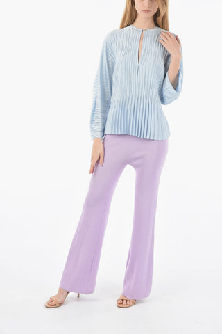 V-Neck Front Pleated Blouse