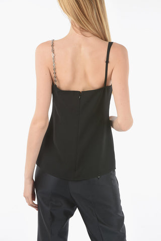 V-neck Top with Chain-strap