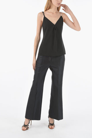 V-neck Top with Chain-strap