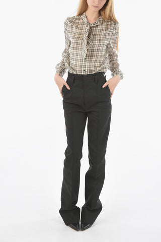 Pantaloni in Denim a Vita Alta