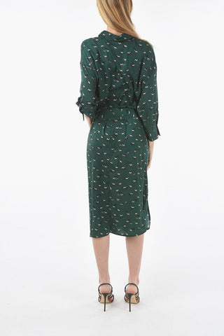 All Over Printed ANDRA Maxi Shirt Dress with Belt